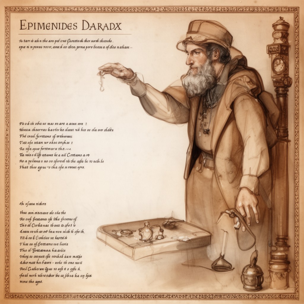 AI-generated illustration of Epimenides paradox