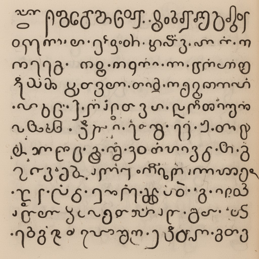 AI-generated illustration of Georgian script