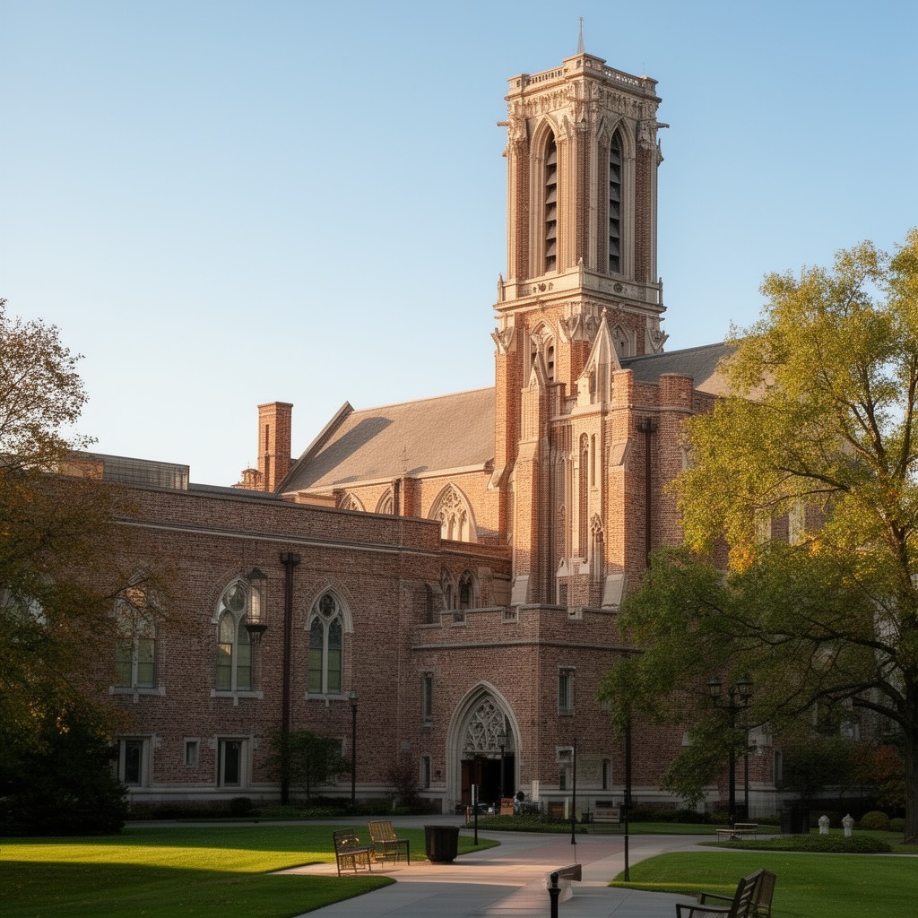 AI-generated illustration of Notre Dame, Indiana