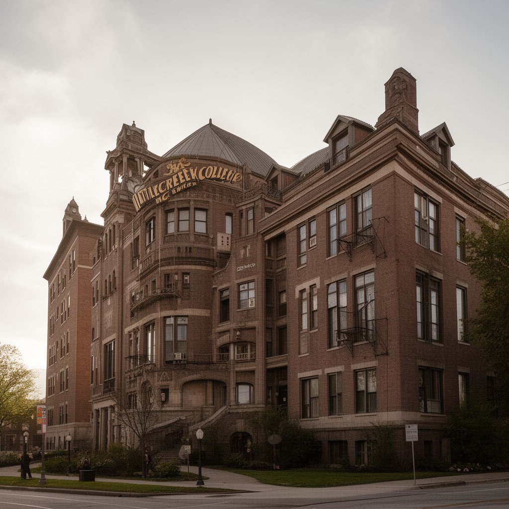 AI-generated illustration of Battle Creek College