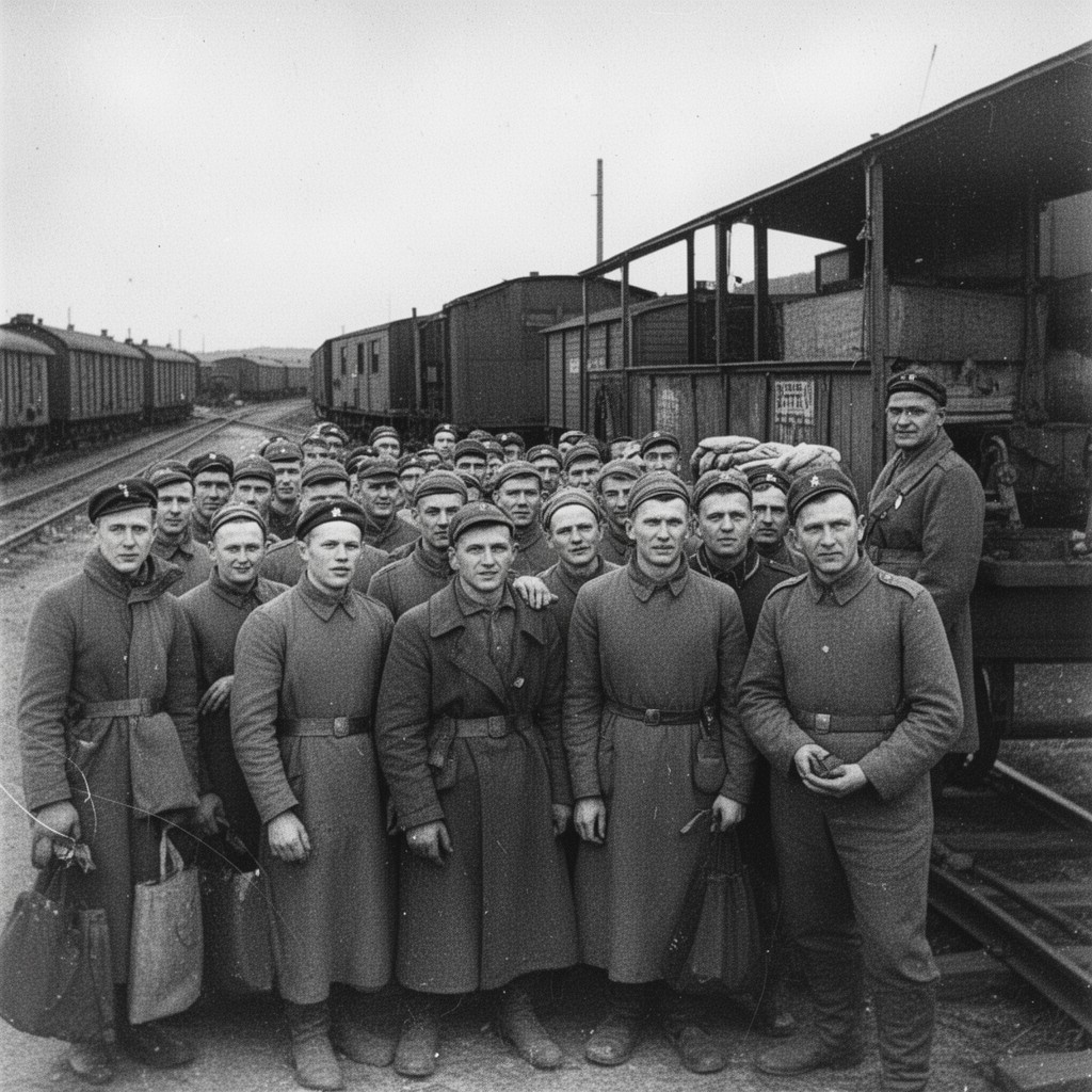 AI-generated illustration of Polish deportees in the USSR