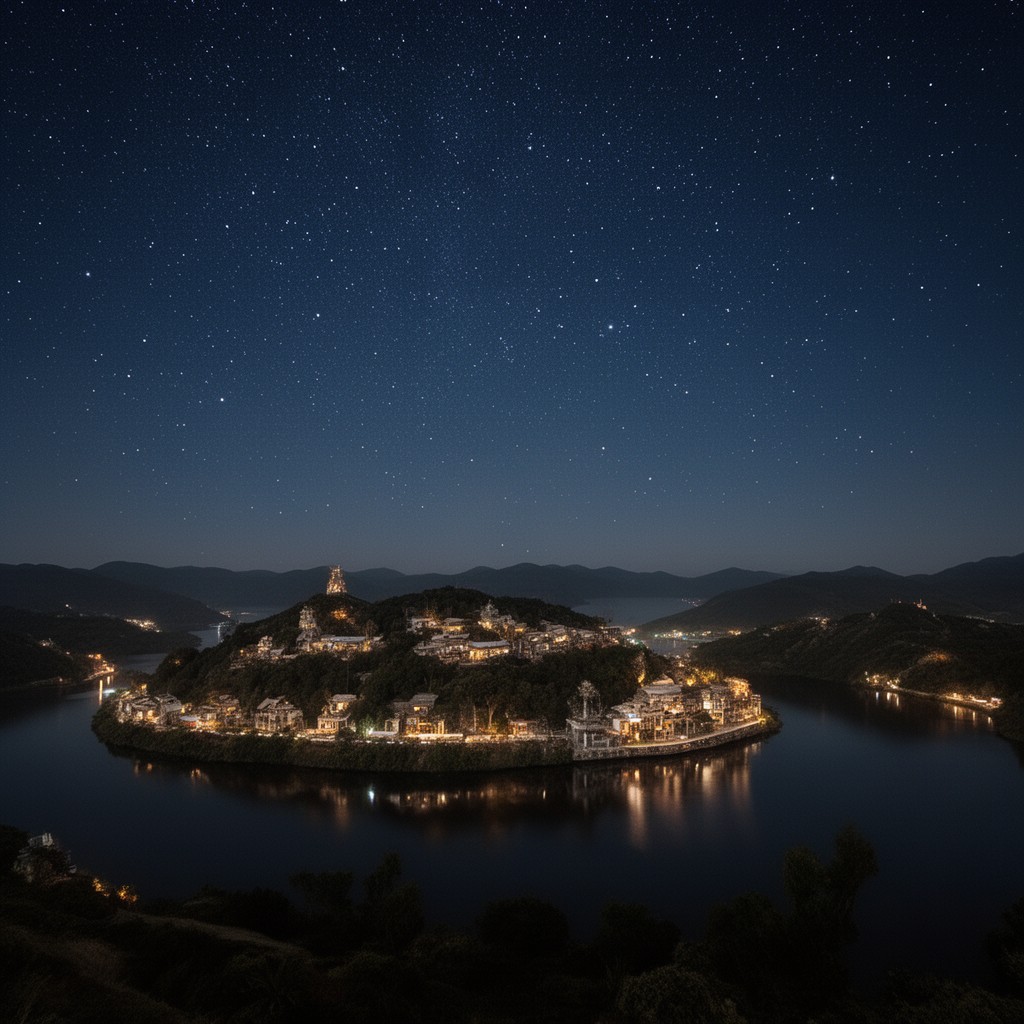 AI-generated illustration of Dark Sky Island