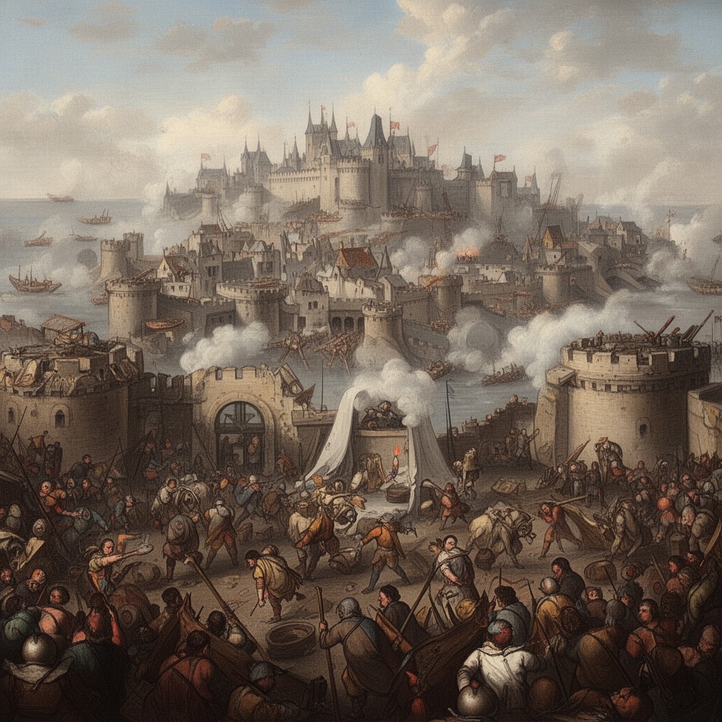 AI-generated illustration of siege of Paris (845)