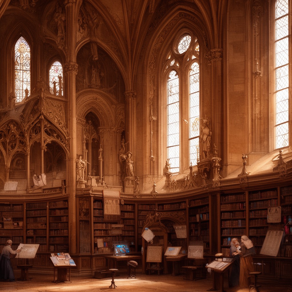 AI-generated illustration of Palace School at Aachen