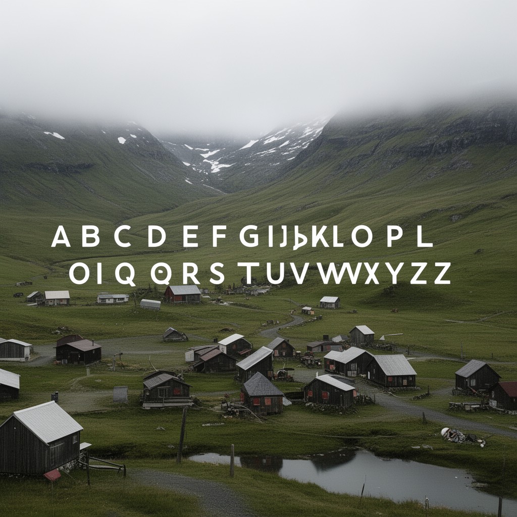 AI-generated illustration of Faroese alphabet