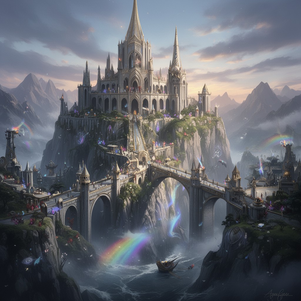 AI-generated illustration of Asgard