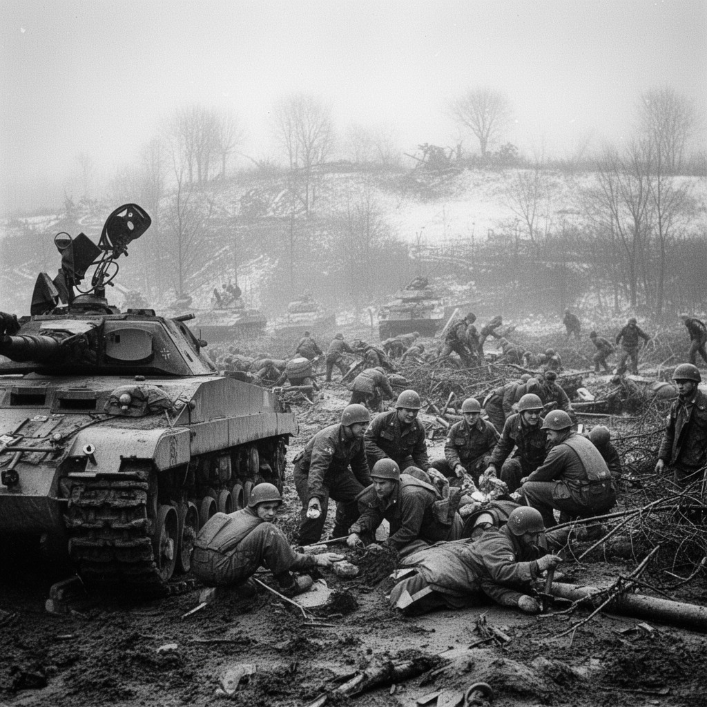 AI-generated illustration of Battle of the Bulge