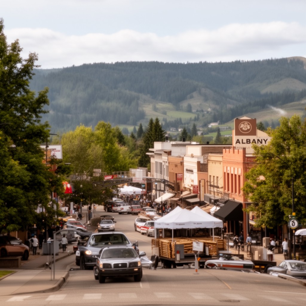 AI-generated illustration of Albany, Oregon