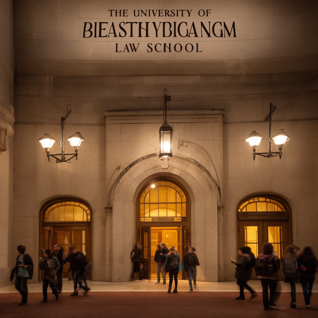 AI-generated illustration of University of Michigan Law School