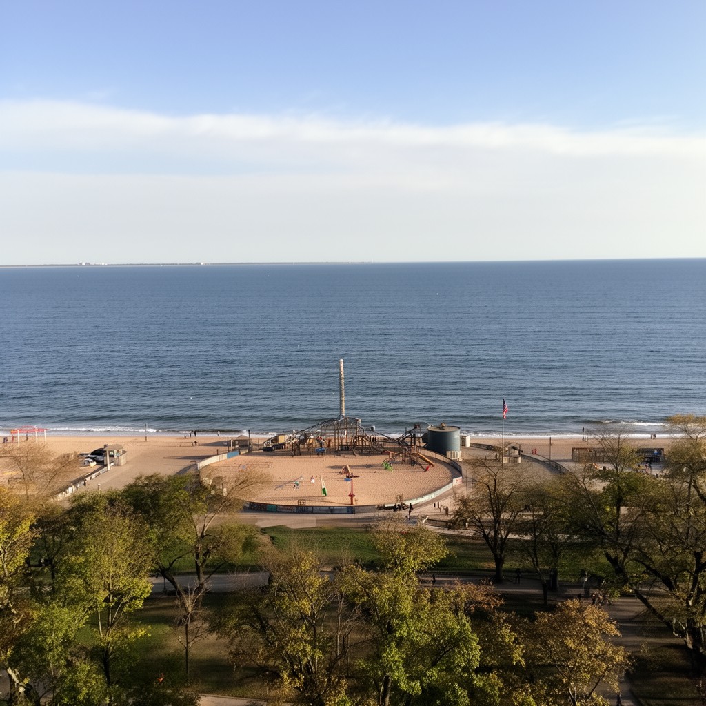 AI-generated illustration of Montrose Beach