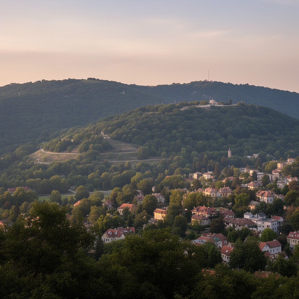 AI-generated illustration of Buda Hills