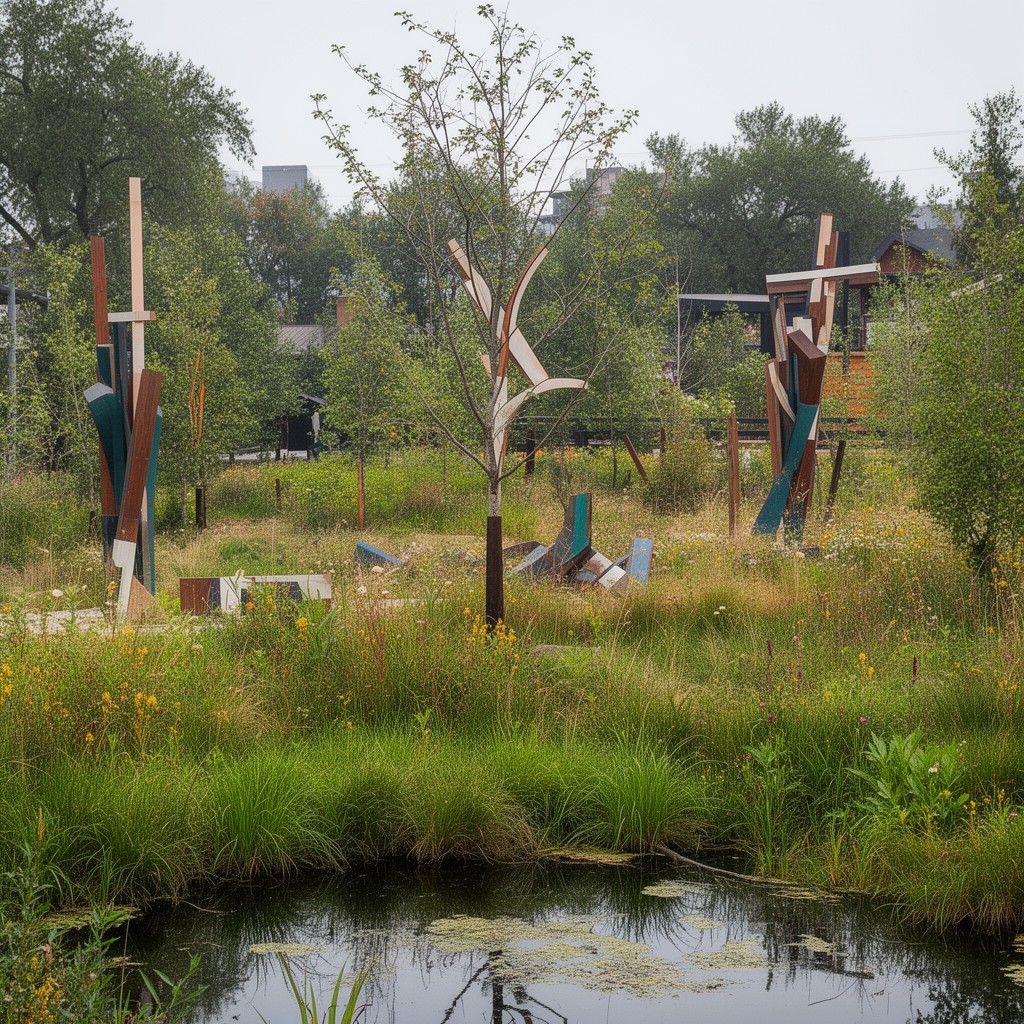 AI-generated illustration of Tanner Springs Park