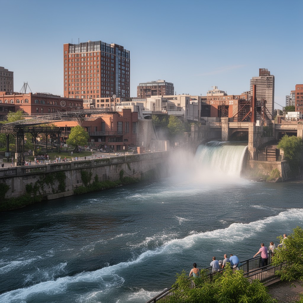 AI-generated illustration of Saint Anthony Falls
