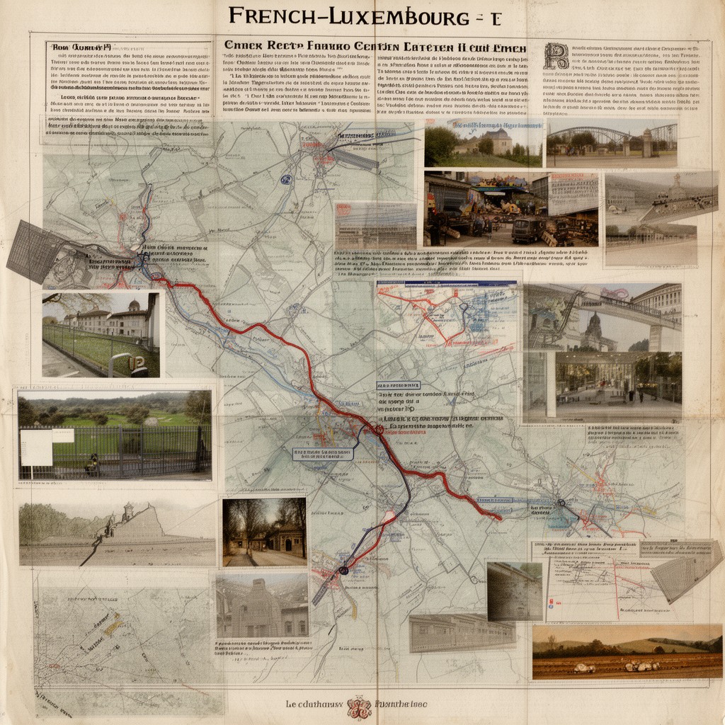 AI-generated illustration of French–Luxembourg border