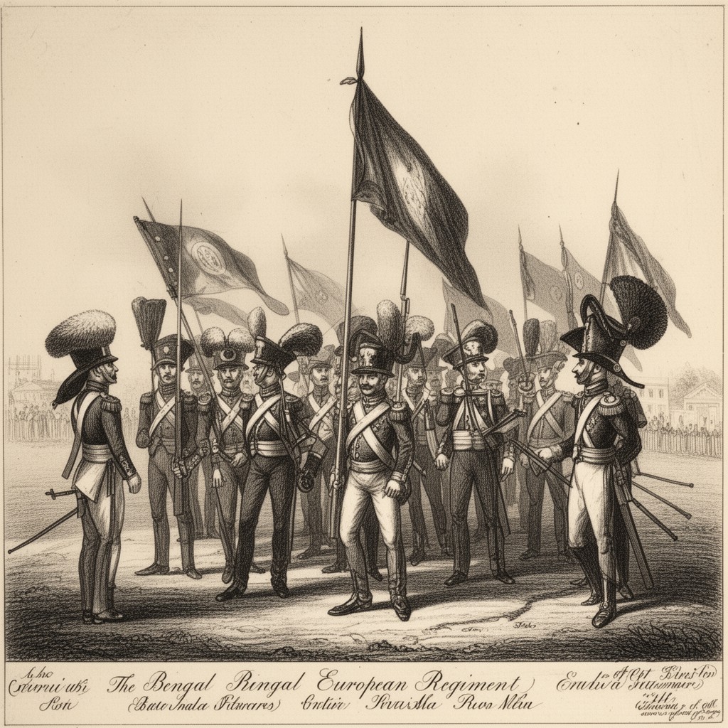 AI-generated illustration of Bengal European Regiment