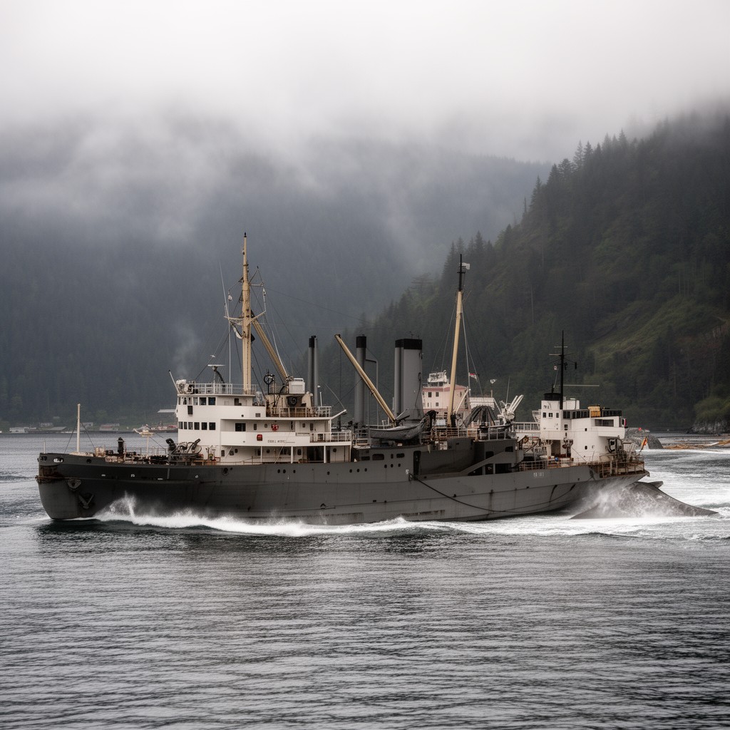 AI-generated illustration of German tanker Altmark