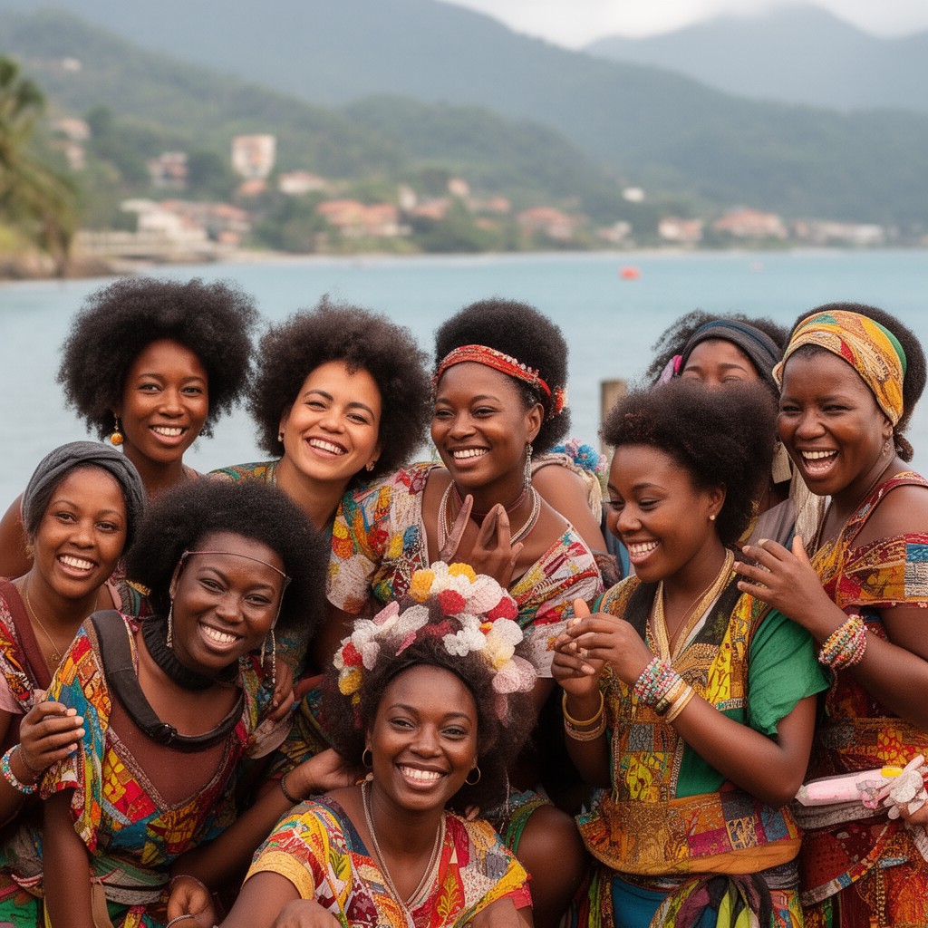 AI-generated illustration of Afro-Caribbean people