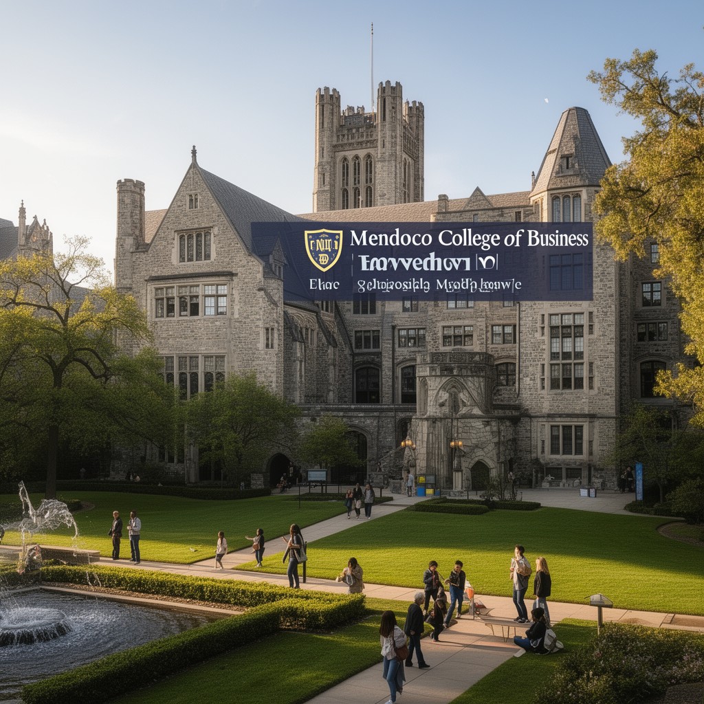 AI-generated illustration of Mendoza College of Business