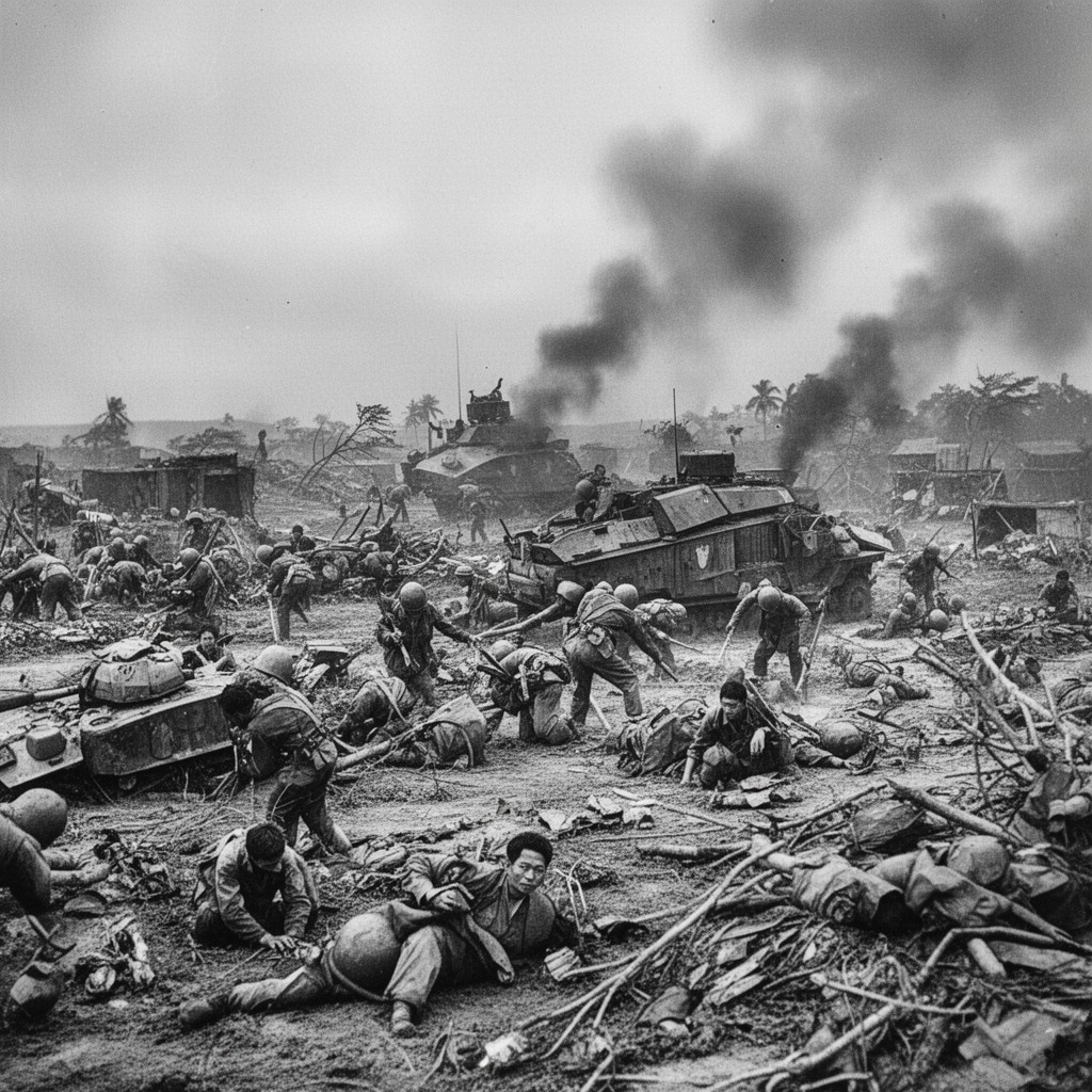 AI-generated illustration of Battle of Okinawa