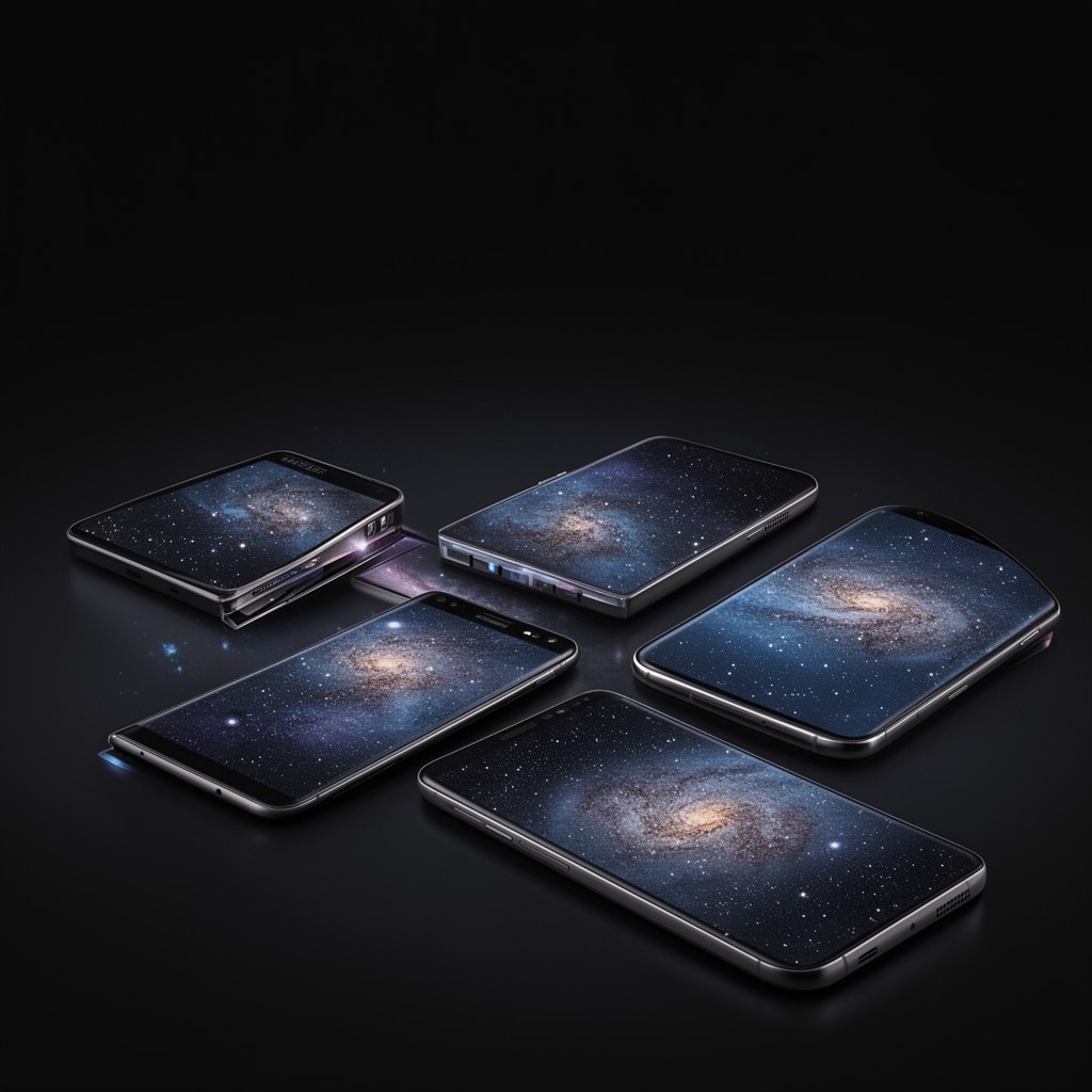 AI-generated illustration of Galaxy smartphones