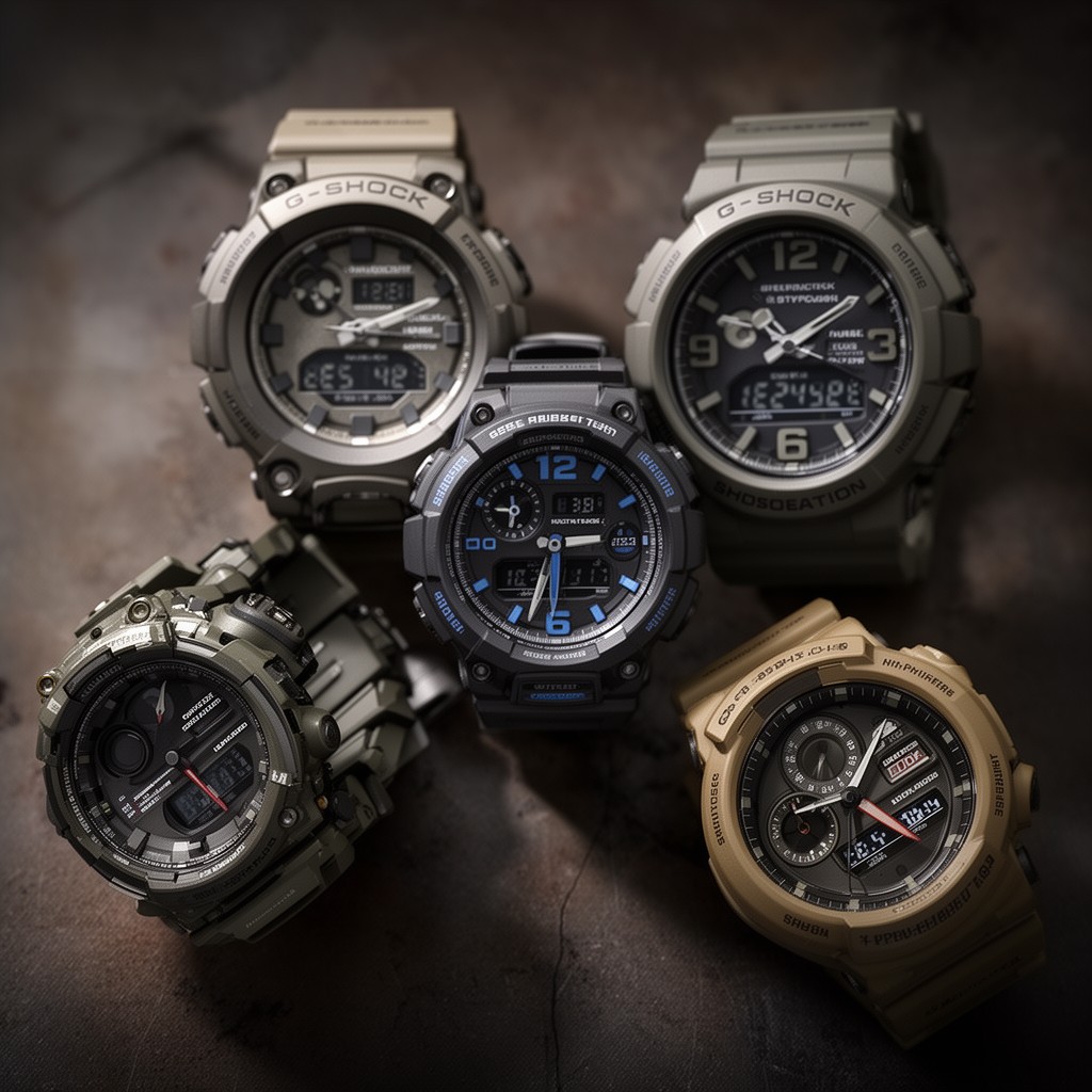 AI-generated illustration of G-Shock shock-resistant watches