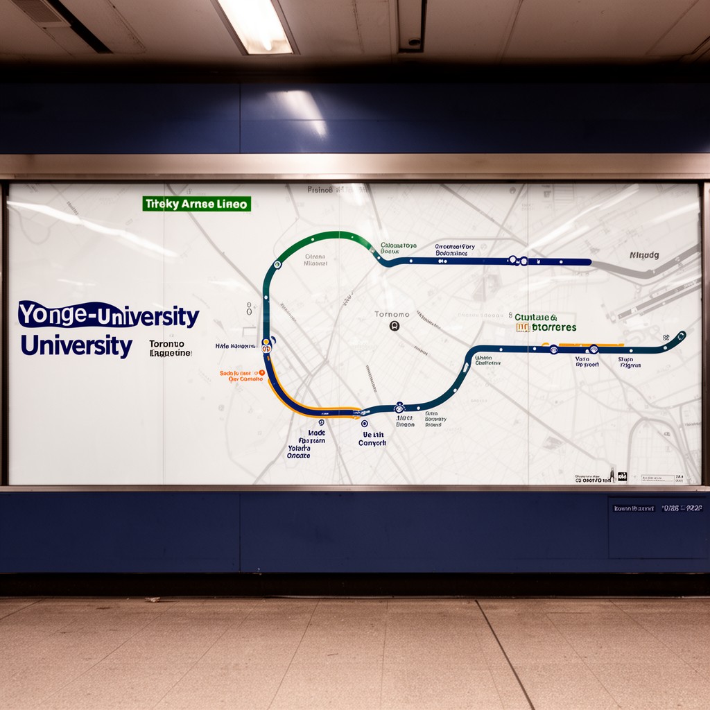AI-generated illustration of Line 1 Yonge–University