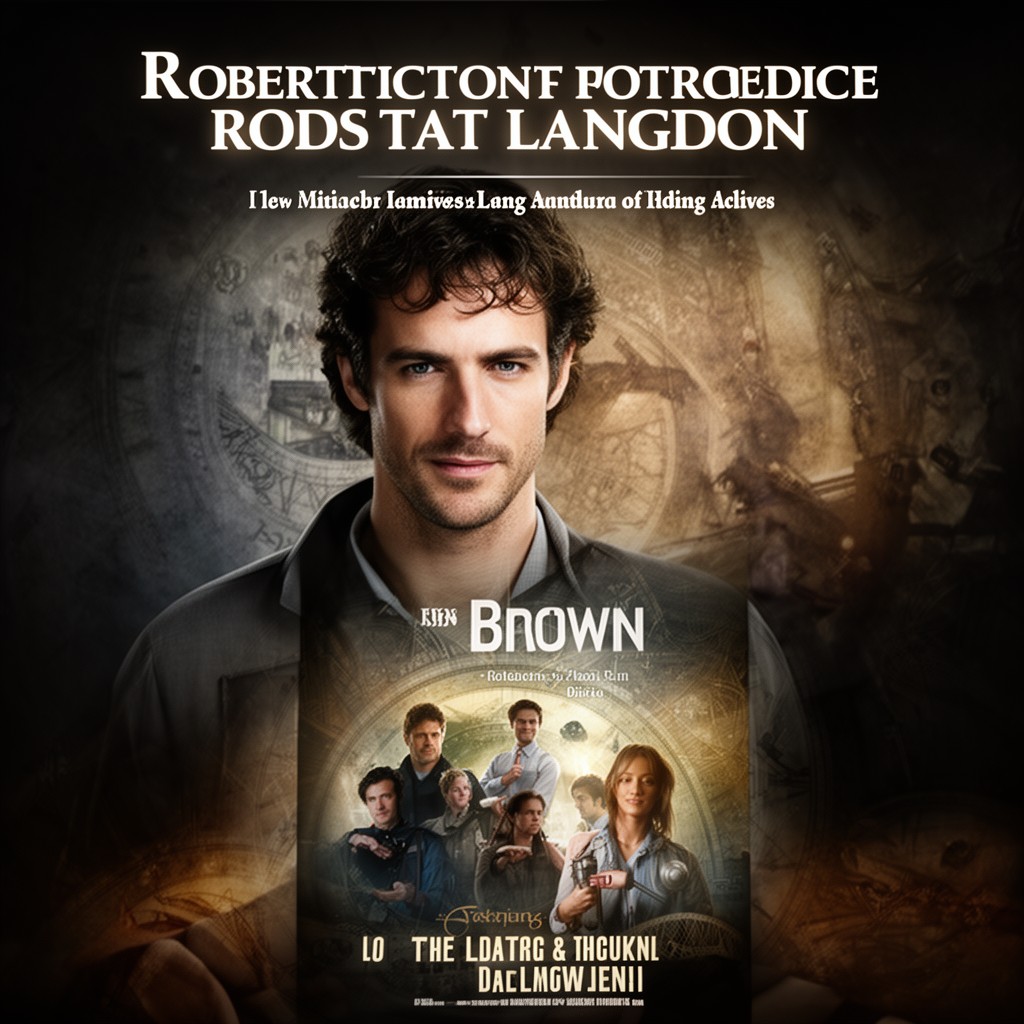 AI-generated illustration of Robert Langdon film series