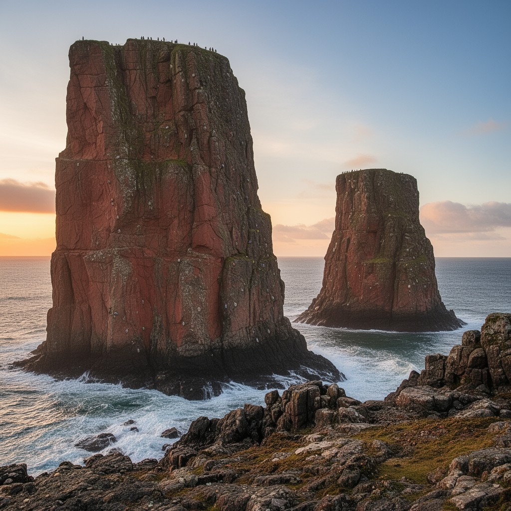 AI-generated illustration of Old Man of Hoy