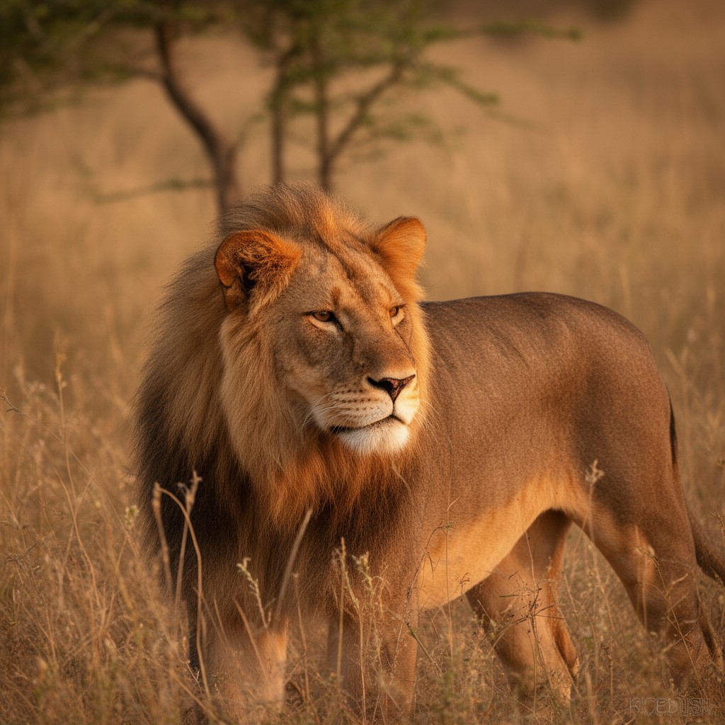AI-generated illustration of Asiatic lion