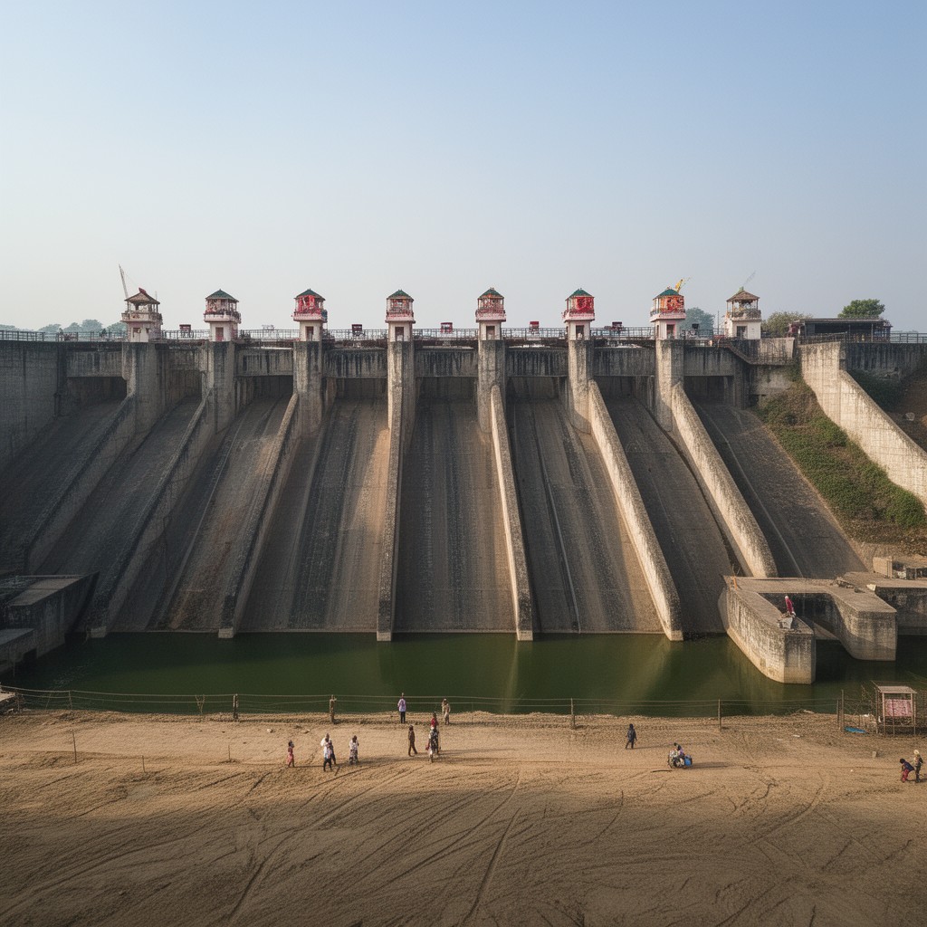 AI-generated illustration of Sardar Sarovar Dam
