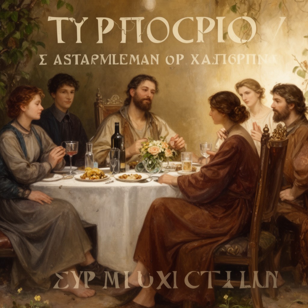 AI-generated illustration of Συμπόσιον