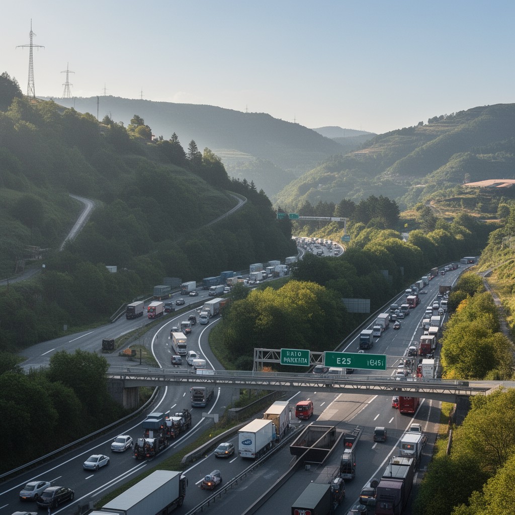 AI-generated illustration of European route E25