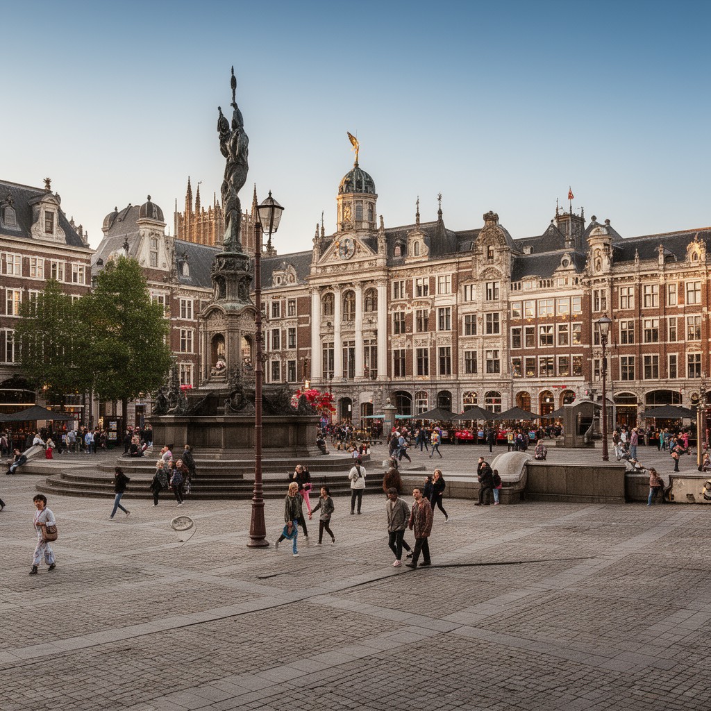 AI-generated illustration of Dam Square, Amsterdam