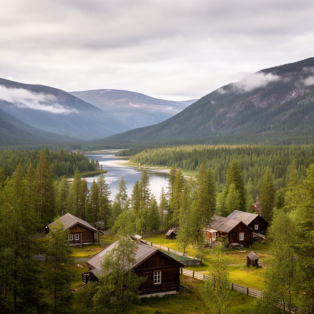 AI-generated illustration of Älvdalen