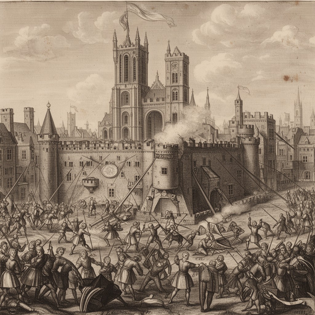 AI-generated illustration of siege and capture of Tournai (1581)