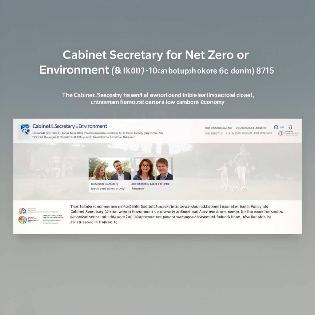AI-generated illustration of Cabinet Secretary for Net Zero or Environment (title may vary over time)