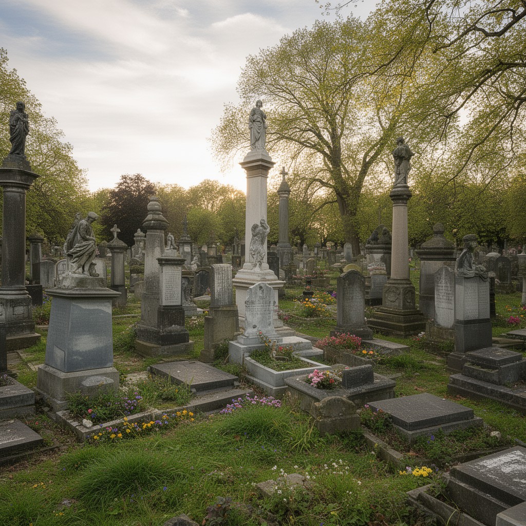 AI-generated illustration of Kensal Green Cemetery