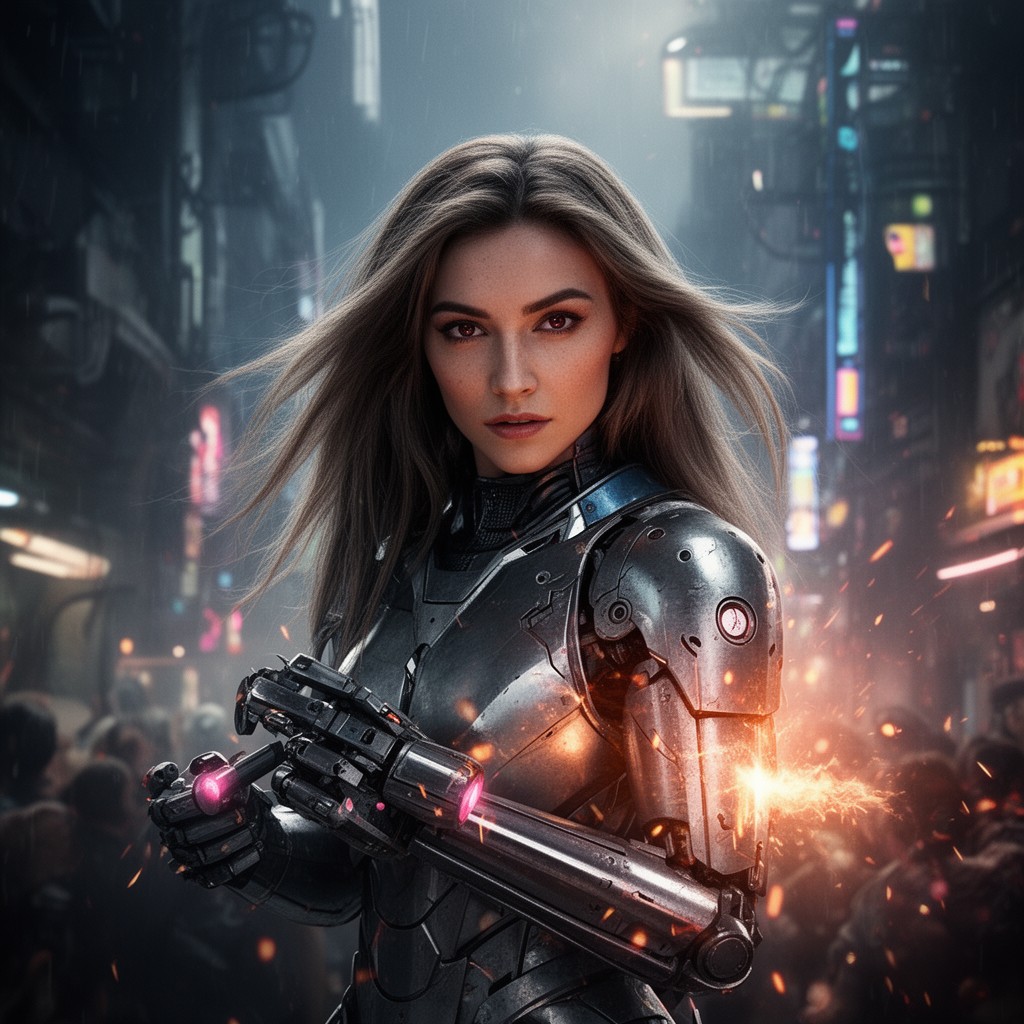 AI-generated illustration of Alita: Battle Angel