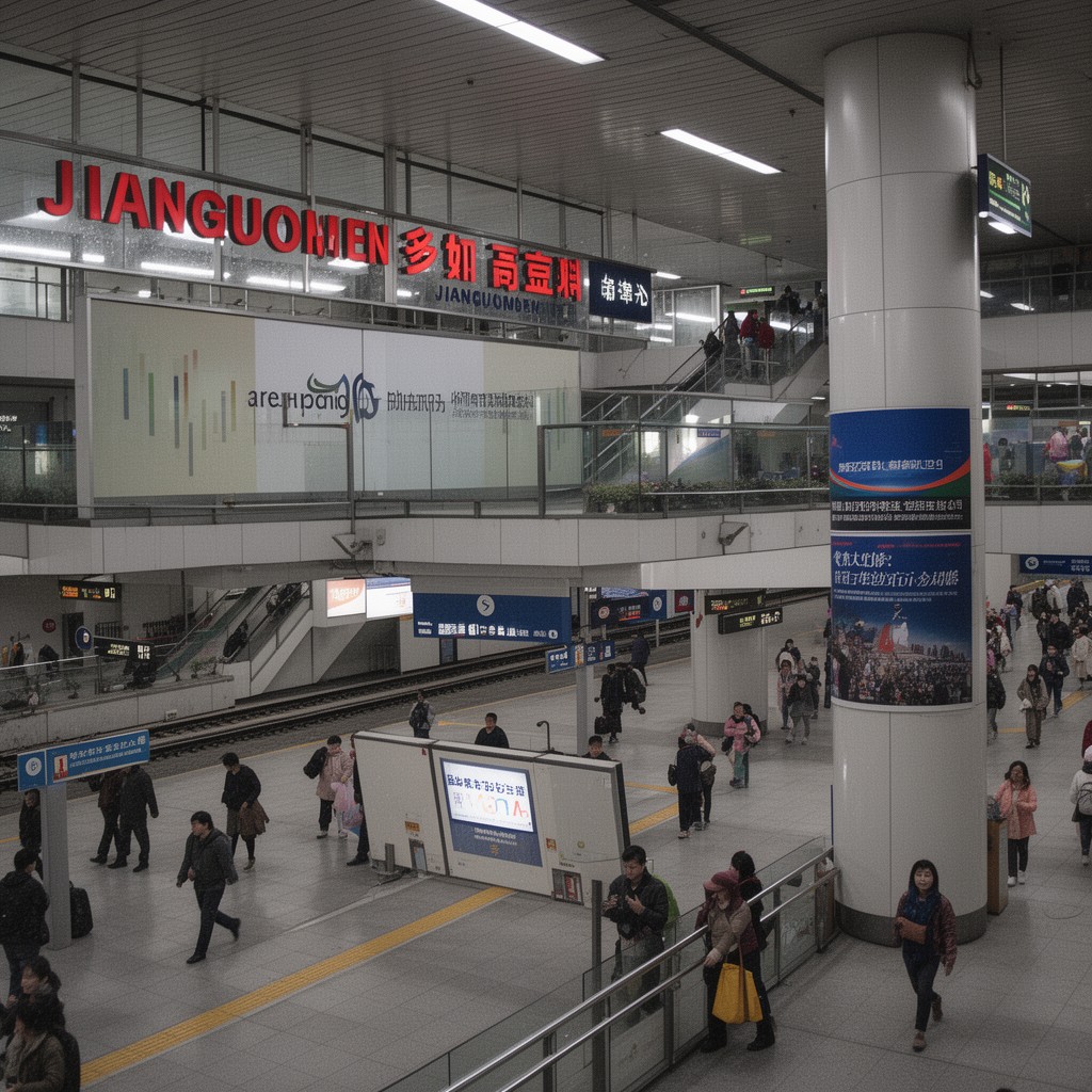 AI-generated illustration of Jianguomen station