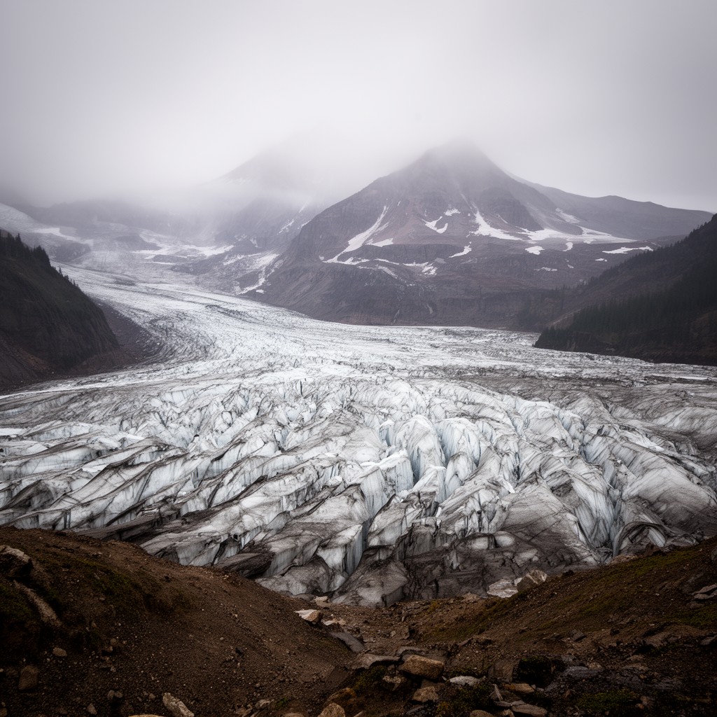 AI-generated illustration of Chambers Glacier