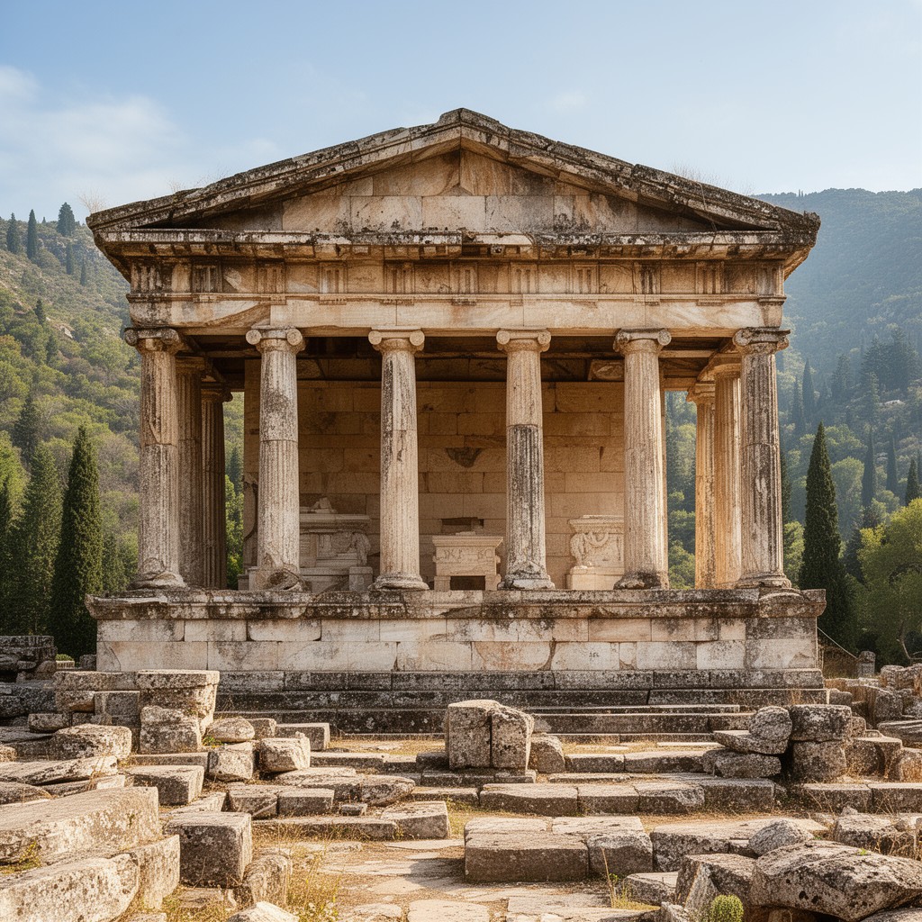 AI-generated illustration of Treasury of the Sikyonians