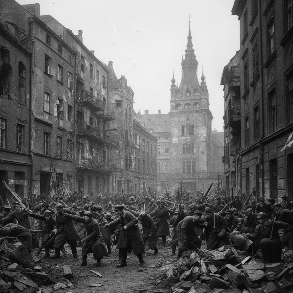 AI-generated illustration of Warsaw Uprising