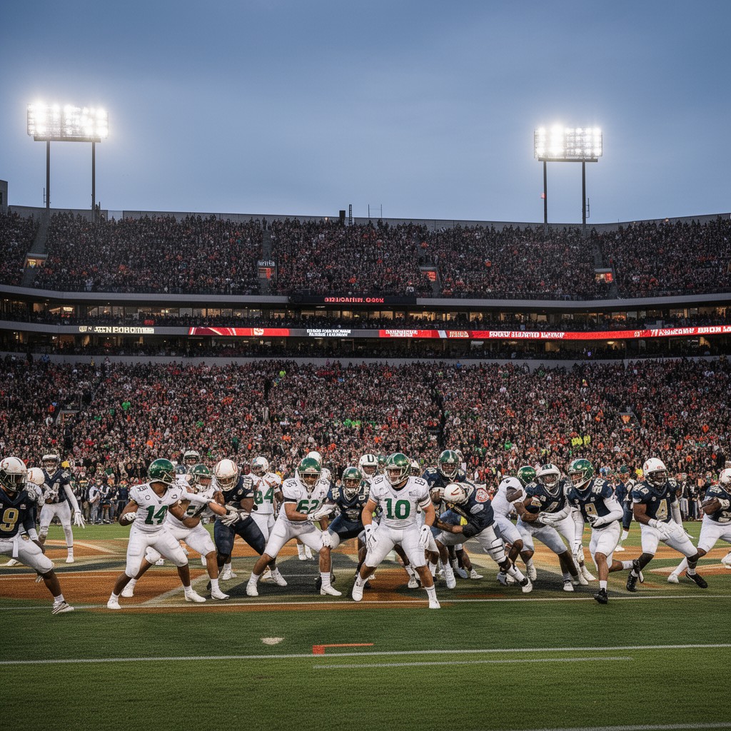 AI-generated illustration of 2020 Oregon–Oregon State football game