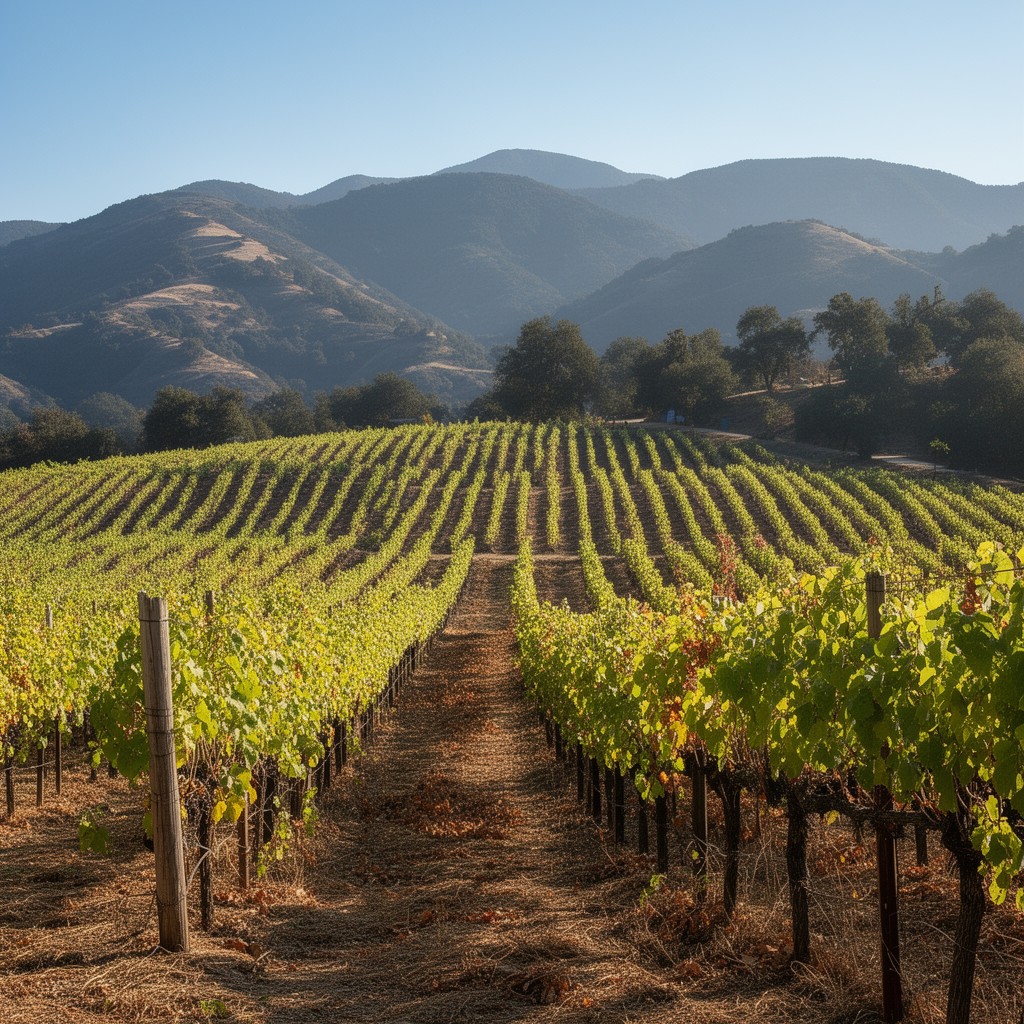AI-generated illustration of Napa Valley AVA eastern slopes