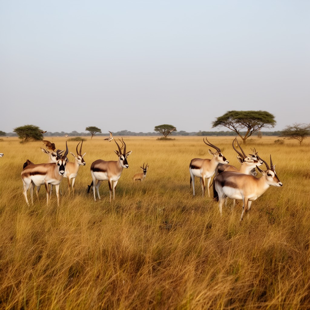 AI-generated illustration of Blackbuck National Park, Velavadar