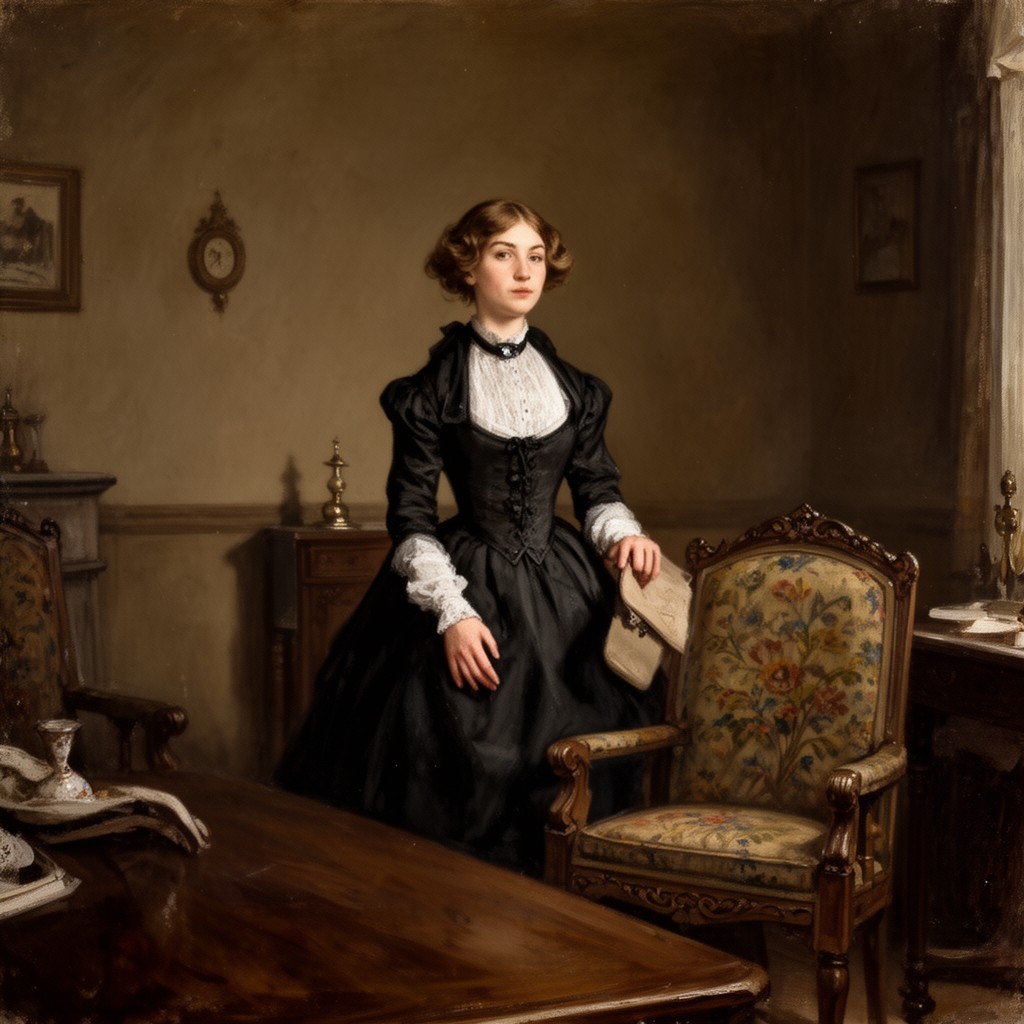 AI-generated illustration of Hedda Gabler