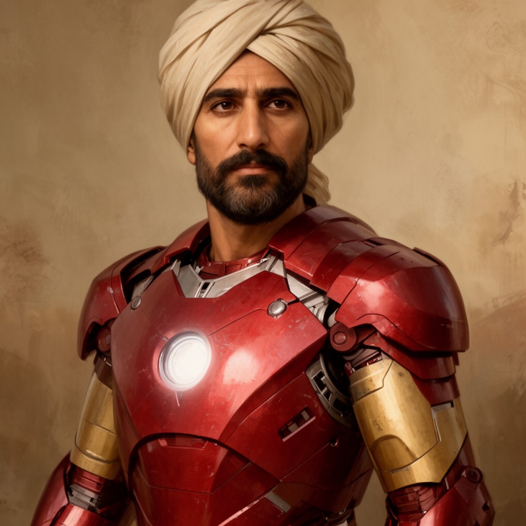 AI-generated illustration of Iron Man of India