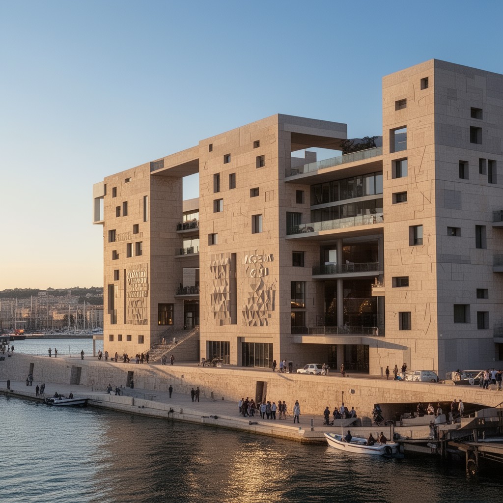 AI-generated illustration of MUCEM (Museum of European and Mediterranean Civilisations)