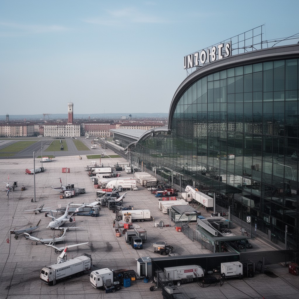 AI-generated illustration of Turin Airport