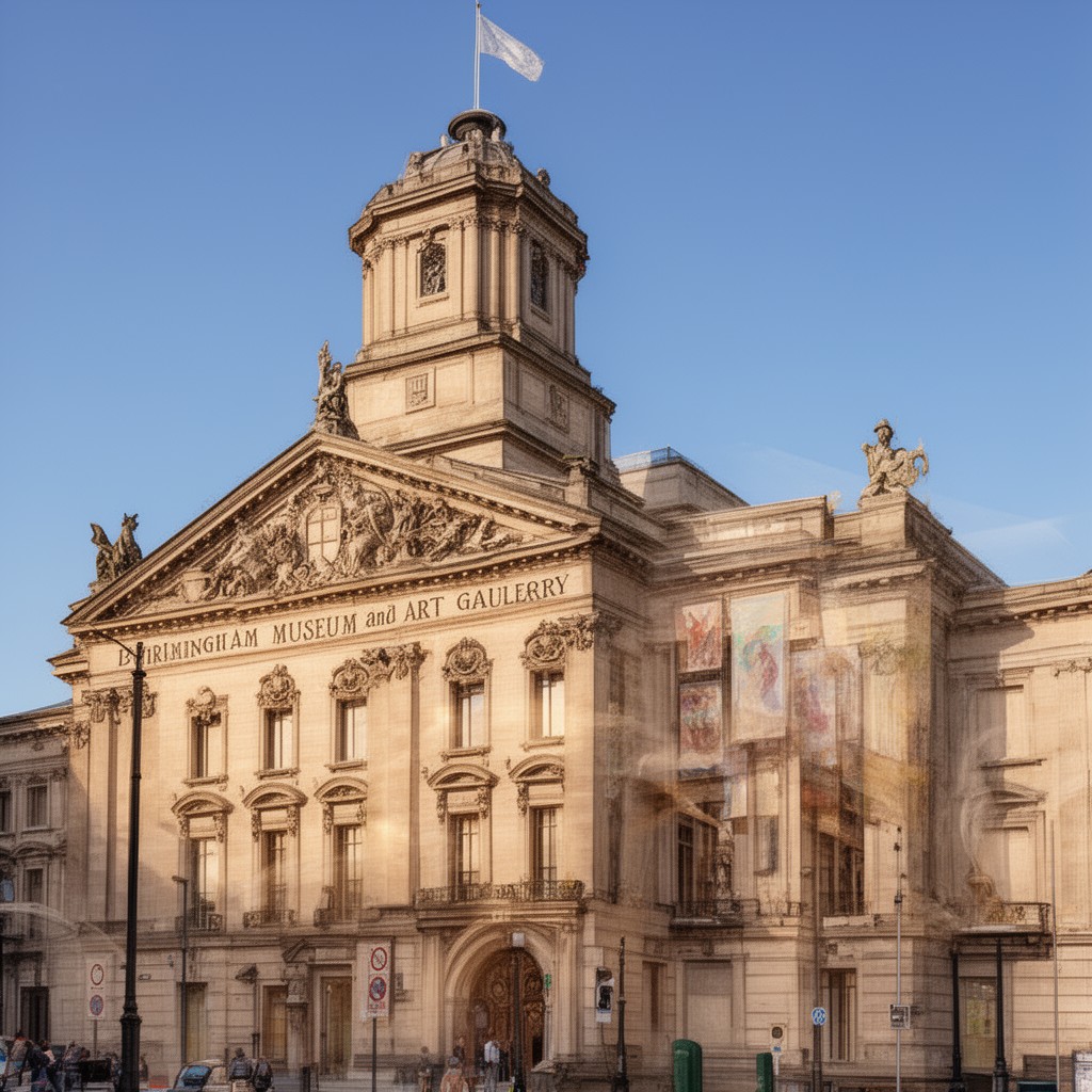 AI-generated illustration of Birmingham Museum and Art Gallery